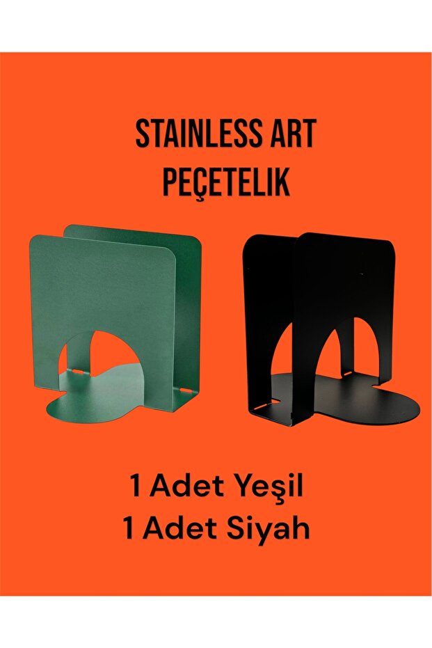2 Adet Siyah ve Yeşil Peçetelik - 3