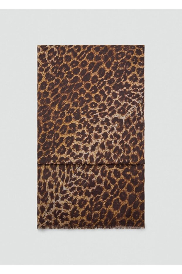 Leopar desenli fular - 2
