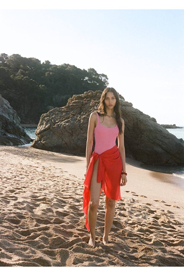 Püsküllü uçlu düz fular - 2