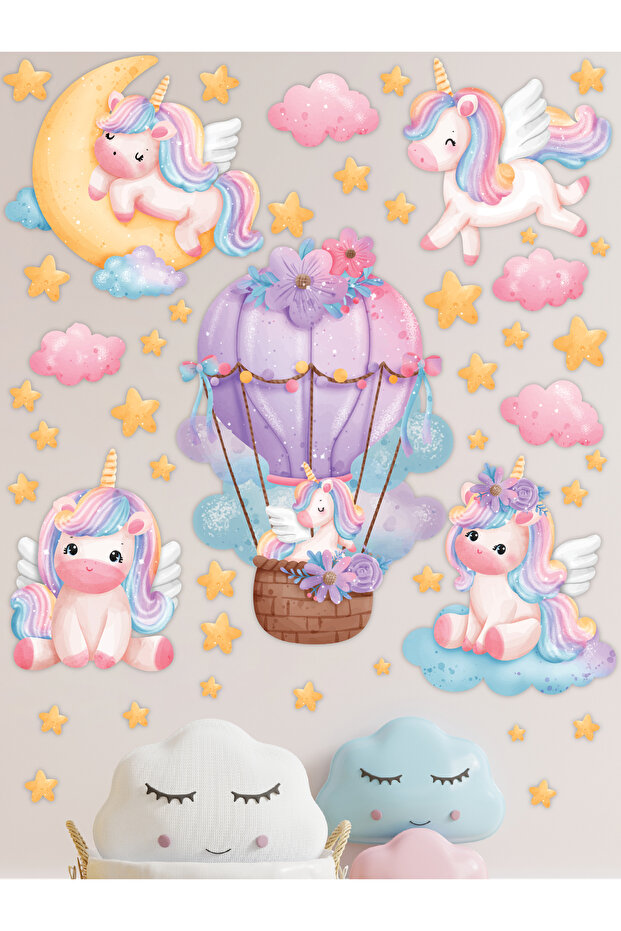 Unicorn Temalı Duvar Sticker
