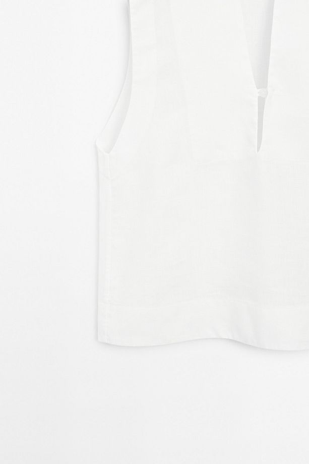 Blouse with seam detail, 100% linen - 7