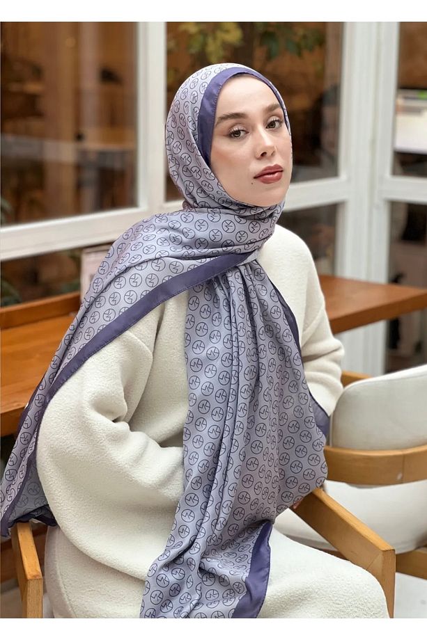 MK desen morcivert pamuk şal - 2