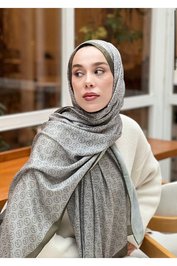 MK logolu haki pamuk şal - 3