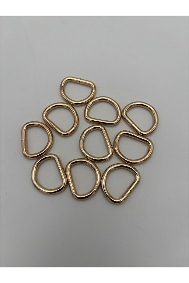 10-Pack Light Gold 2 cm D Ring