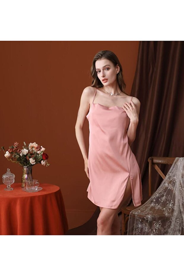 Pembe askılı gecelik - 1