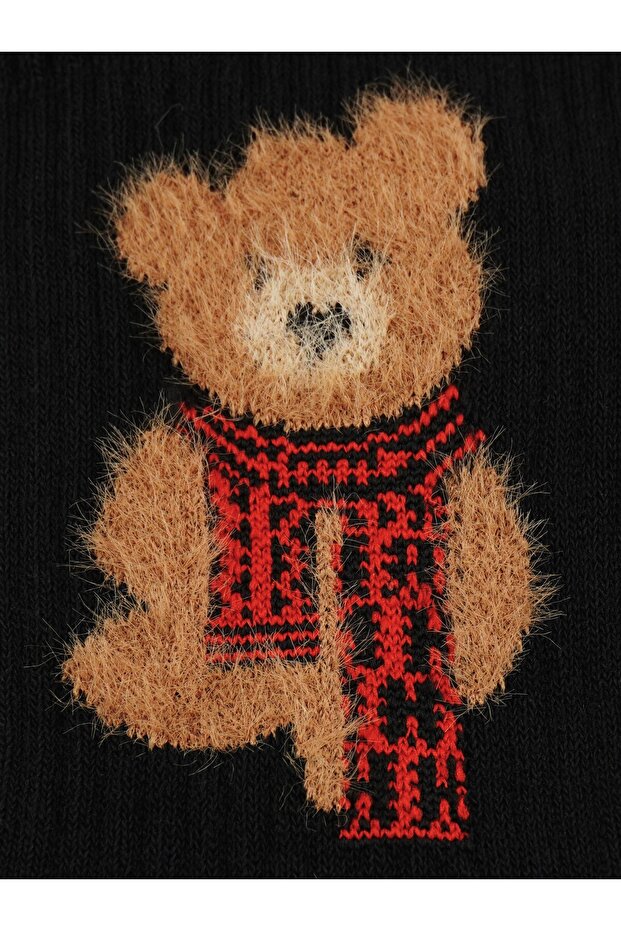 جوارب قطنية منقوشة على شكل تيدي بير 2 أزواج - 3