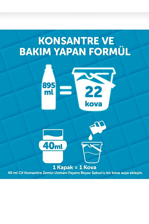 Konsantre Zemin Uzmanı Fayans Beyaz Sabun 895 ML X 16 Adet - 3