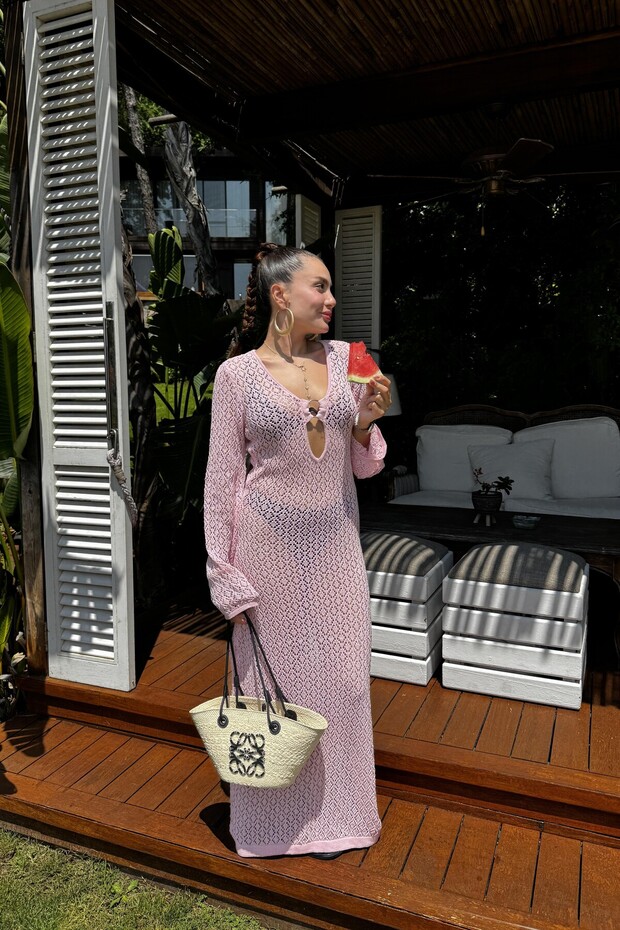 Ajurlu Triko Elbise - 3