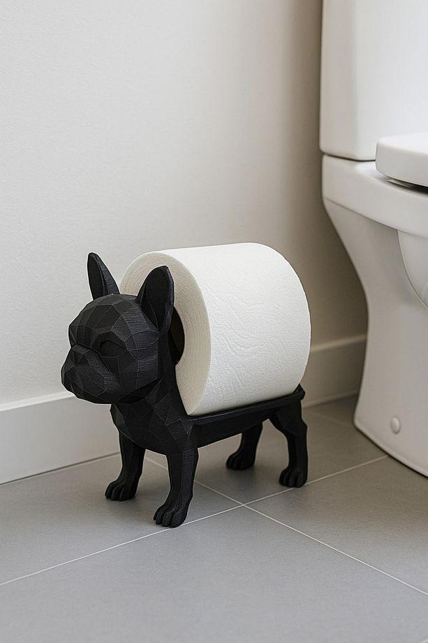 Ev ve Cafe İçin Buldog Tuvalet Kağıdı Tutucu - Minimalist Dekor Ürünü - 2