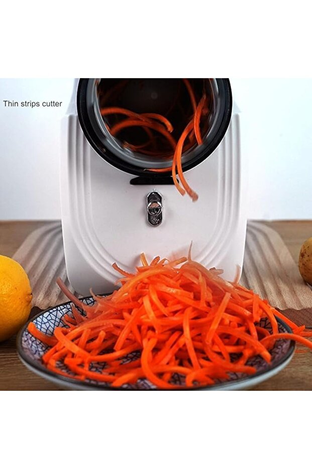 قطاعة خضراوات أوتوماتيكية بثلاث شفرات قابلة للاستبدال، متعددة الوظائف وقابلة لإعادة الشحن، 5 وات، 12 فولت - 9