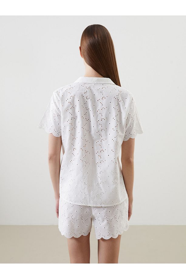 Kendinden Desenli Kadın Şortlu Pijama Takımı - 4