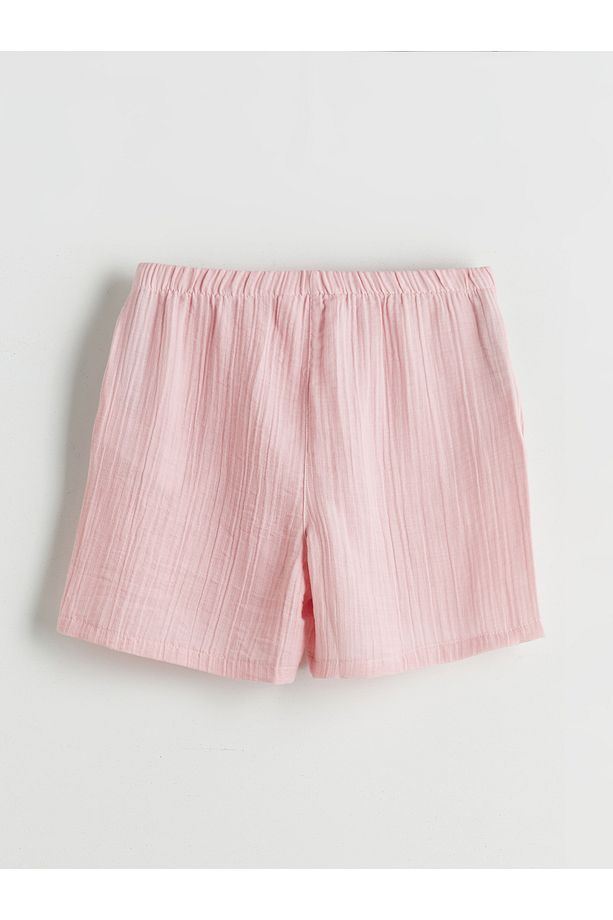 Gömlek Yaka Dokulu Kadın Şortlu Pijama Takımı - 5