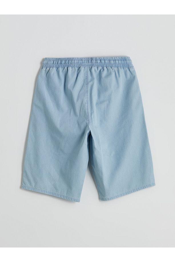 Beli Lastikli Standart Fit Kadın Jean Şort - 6