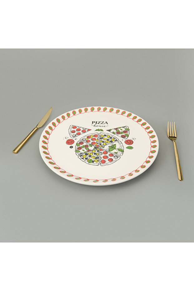 Kitchen Pizza Lover Pizza Tabağı - Renkli - 31 cm - 3