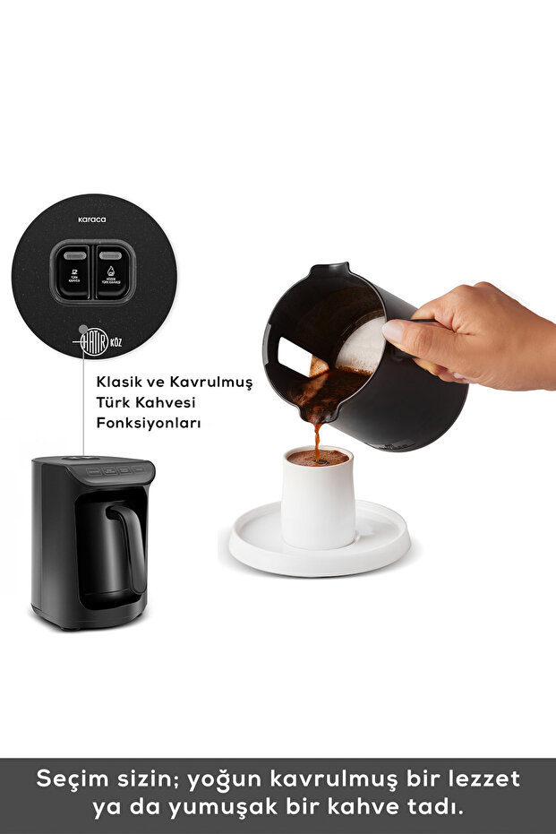 Türkische Kaffee- und Kaffeemaschine von Hatır Embrde, glänzend schwarz, 5 Tassen Fassungsvermögen, viel Schaum - 6