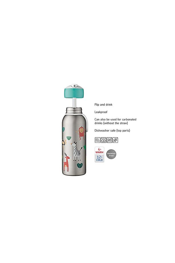 İnsulated Bottle Flip Up Campus Açılır Kapanır Termos Su Şişesi 350 Ml - 5