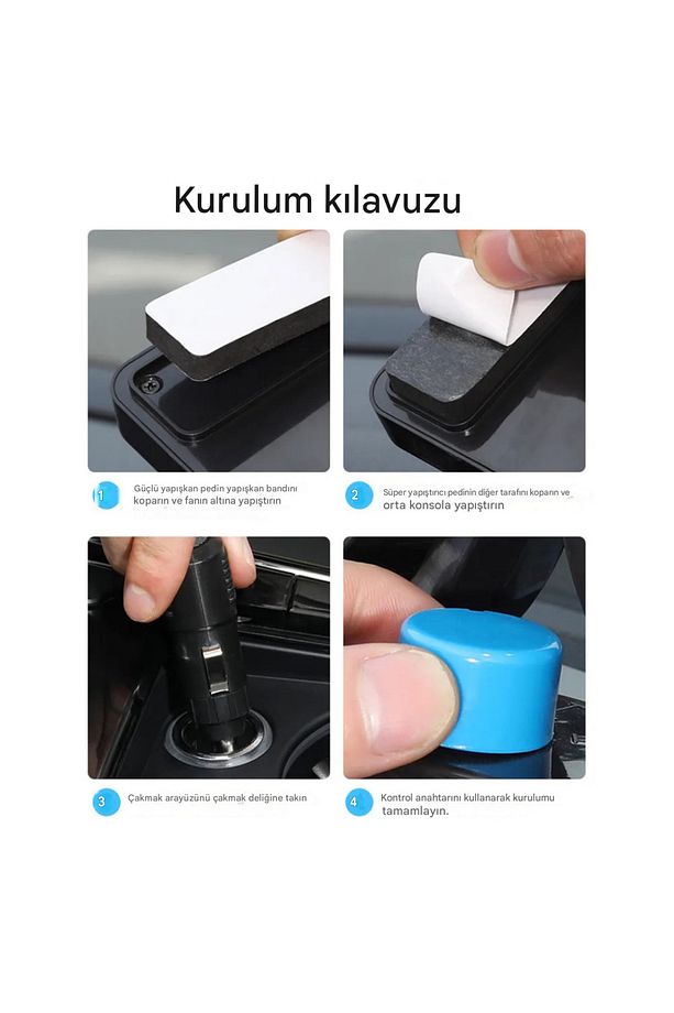 Araç İçi Vantilatör 360° Dönebilen Torpido Üstü Çift Başlıklı Vantilatör 12v Uyumlu Soğutucu Fan - 7