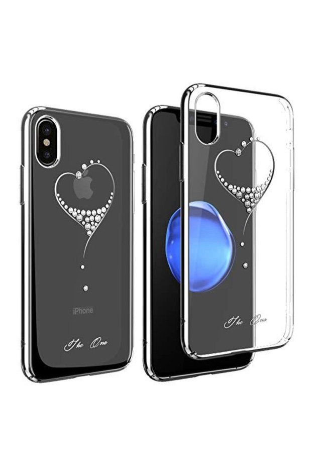 GloMax Case for Apple iPhone X Crystals design - Silver