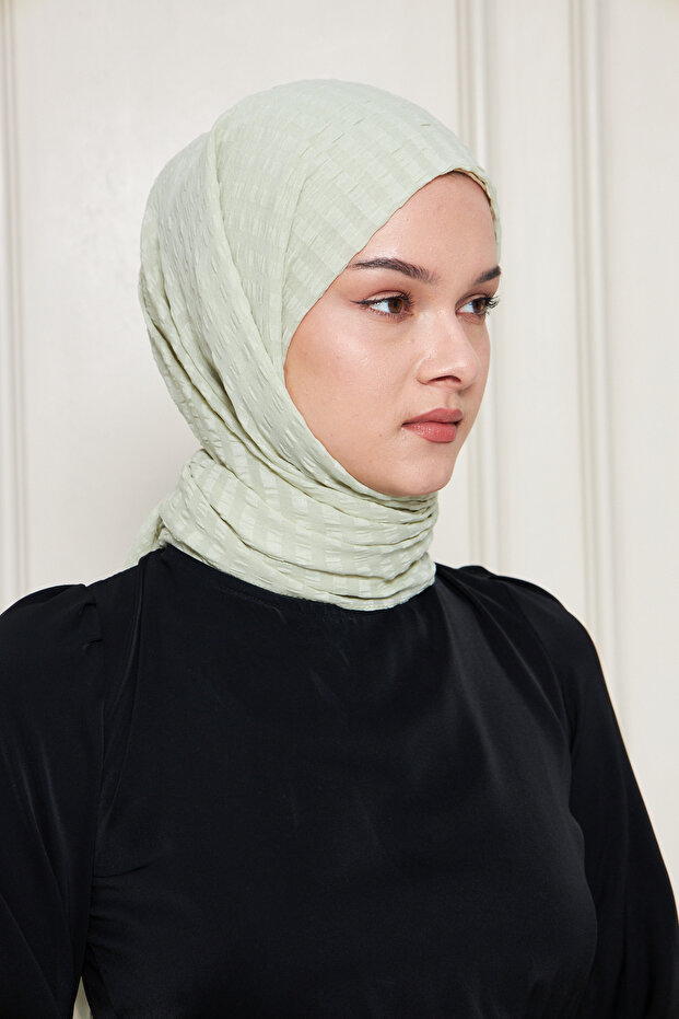 شال شيفون آريا مخطط متدرج - أخضر مائي -
