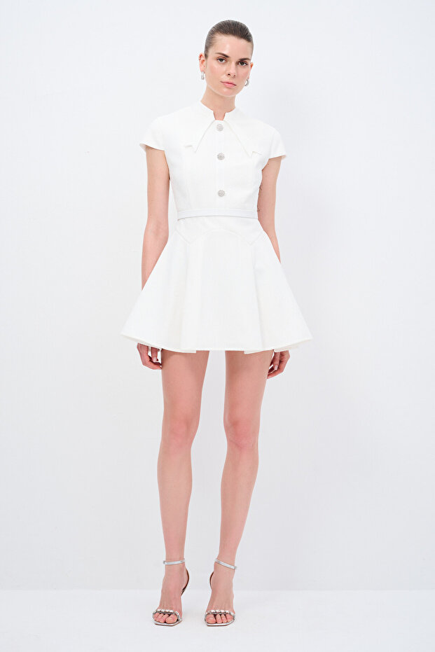 Night Zoom Dantelli Mini Elbise - 3