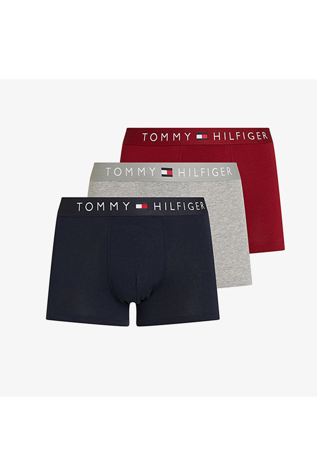 3 Piece Trunk Men's Navy Blue/Gray/Red Boxer