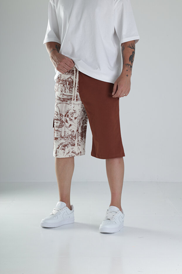 شورت منقوش بتصميم البلاط - 2