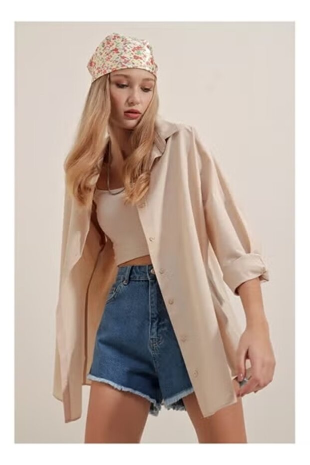 Oversize Long Basic Shirt - 2