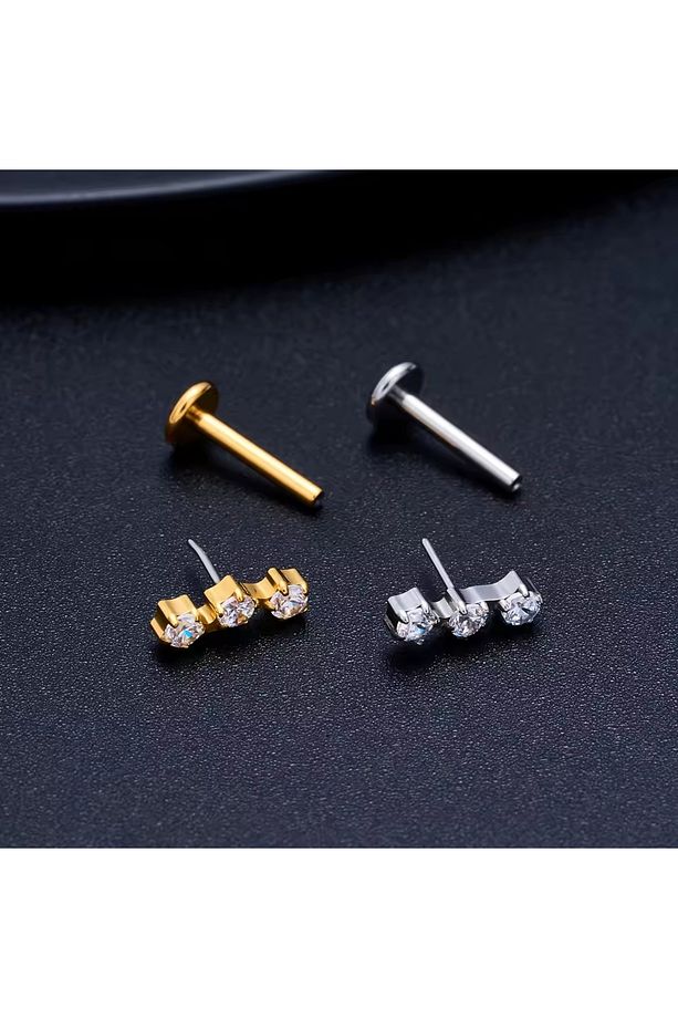 F136 Titanyum Vidasız Geçmeli Helix Piercing - Tragus Piercing - Conch Piercing - 2