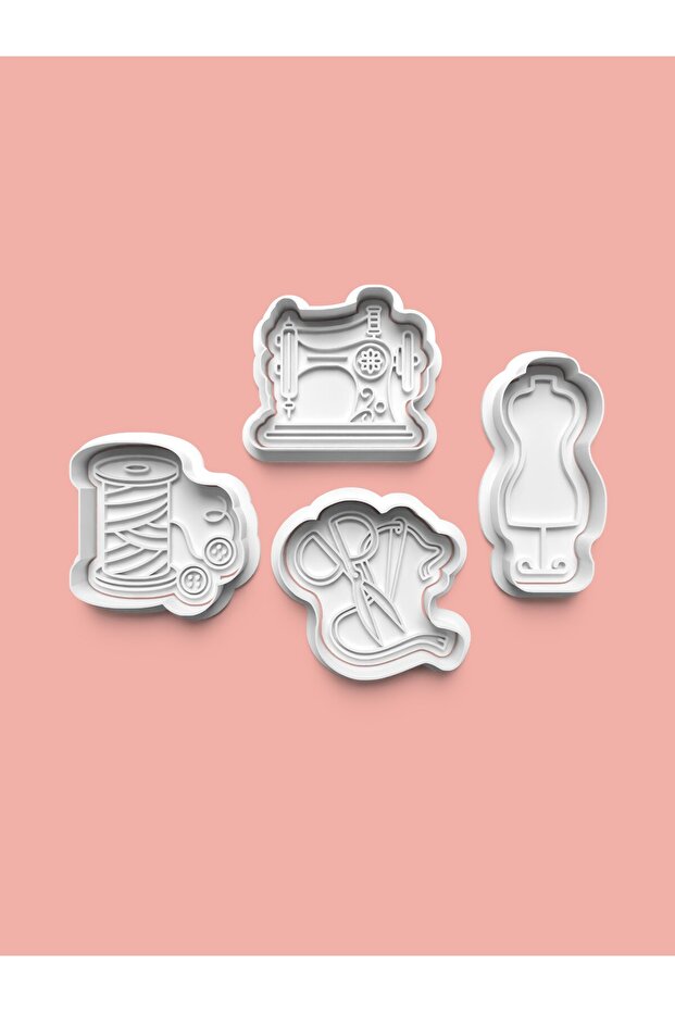 Sewing and Crafting Theme Cookie Mold and Fondant Mold Set of 4 0889-Set