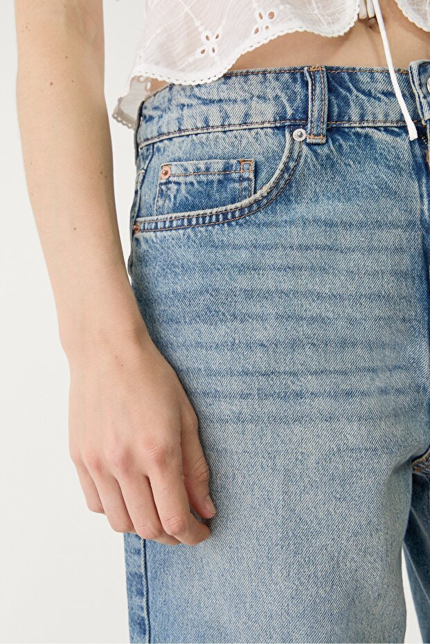 D95 Jort denim bermuda şort - 4