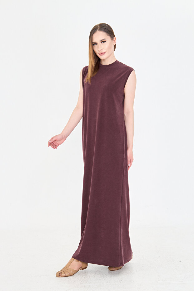 Summer Zero Sleeve Dress (Washed Fabric)