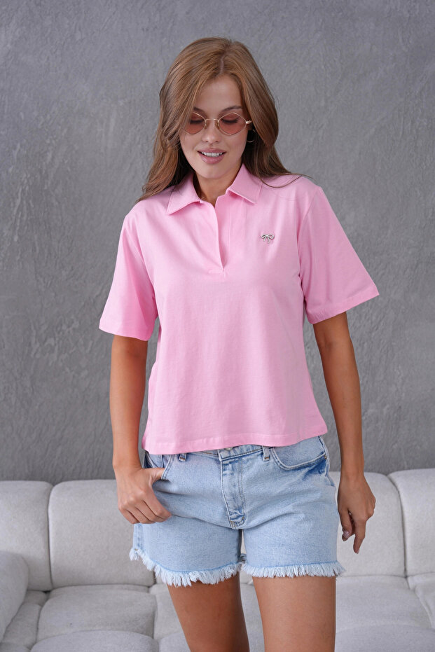 Polo Yaka Örme T-Shirt - 1