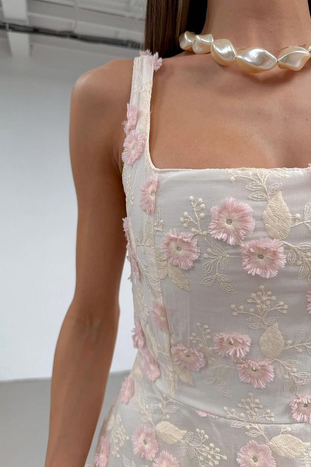 Spring Midi Elbise Taş - 2