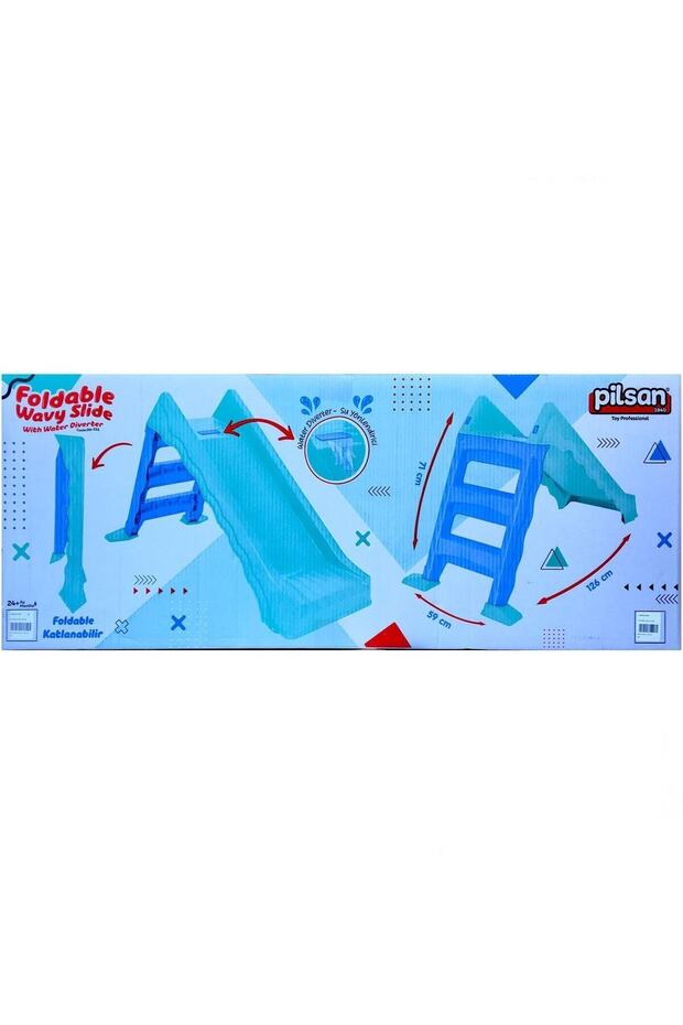Foldable Wavy Water Slide Blue - 4
