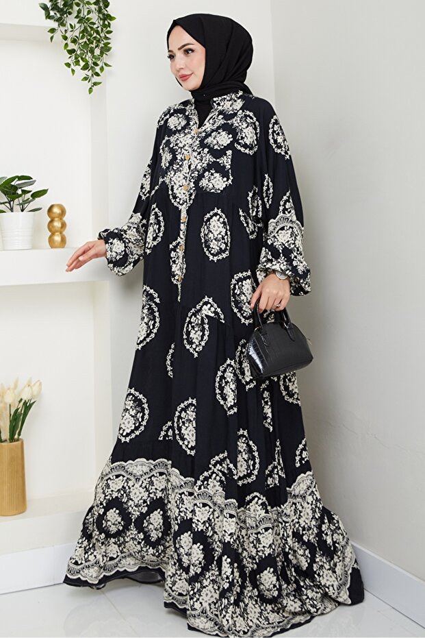 Giral Woven Viscose Dress 1543 - Black
