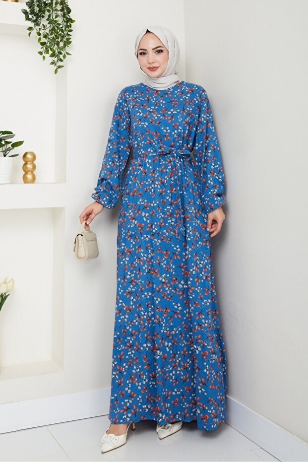 Semar Woven Viscose Dress 1541 - Blue
