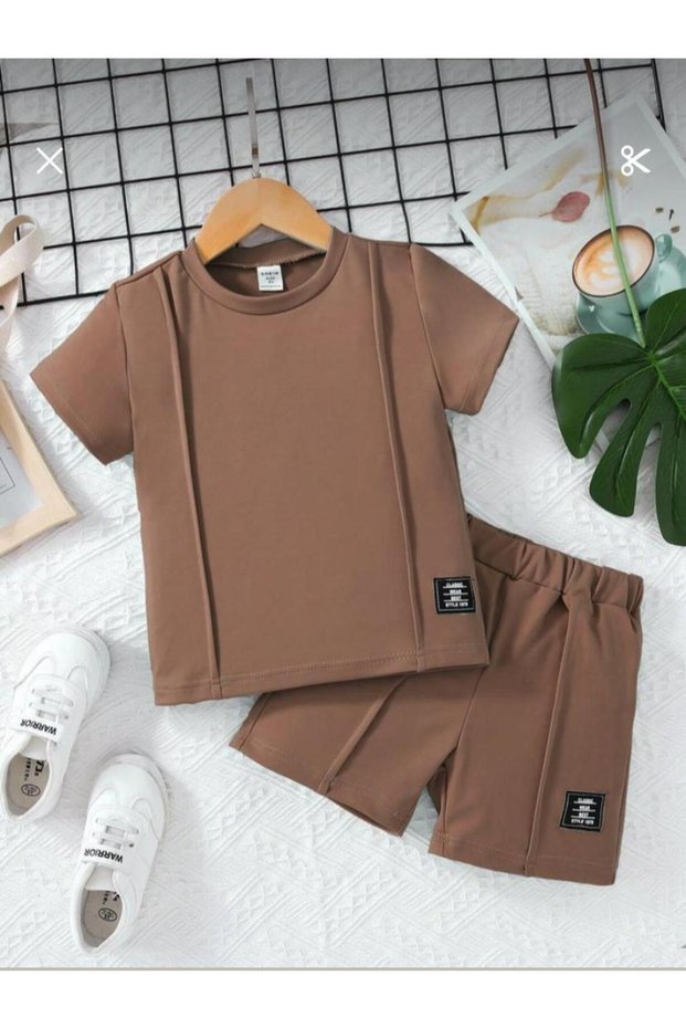 Children's Striped T-Shirt Shorts Set