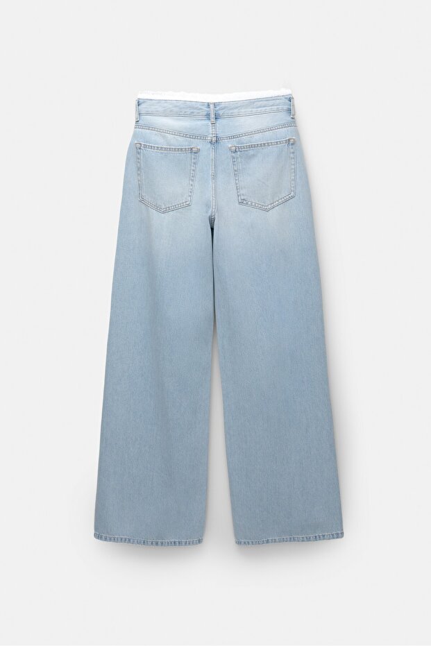 Kemer detaylı baggy jean - 9
