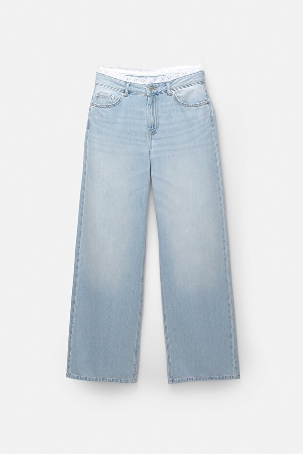 Kemer detaylı baggy jean - 8