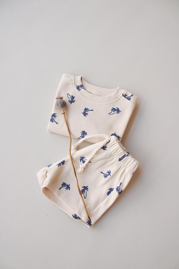 Palm Pattern Camisole Shorts Set - 6