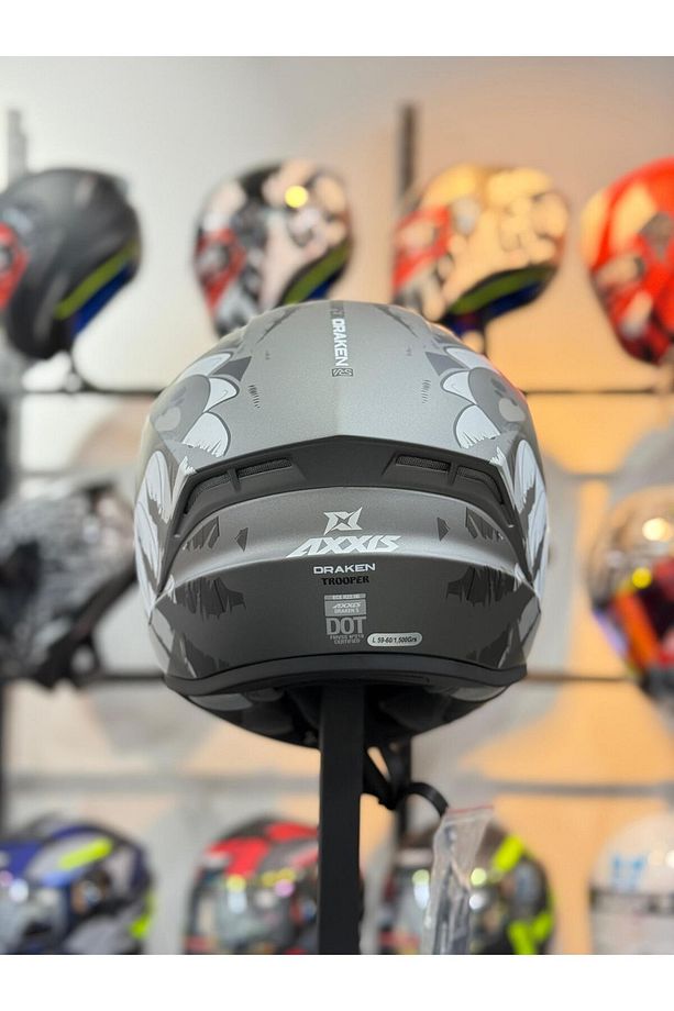 DRAKEN S TROOPER D2 MATT GREY KASK - 5