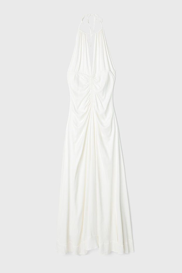 Night Zoom Büzgülü Örme Elbise - 7