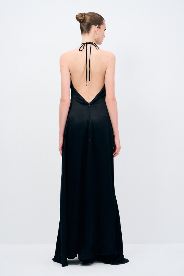 Night Zoom Büzgülü Örme Elbise - 6