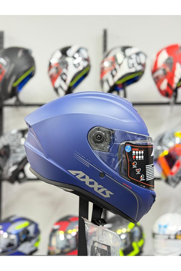 DRAKEN S SOLID A7 MATT BLUE KASK - 2