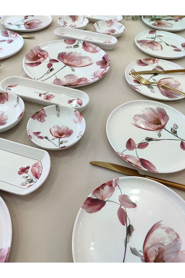 Charming Rose 12 Kişilik 21 Parça Kahvaltı Takımı Kahvaltı Seti - 3