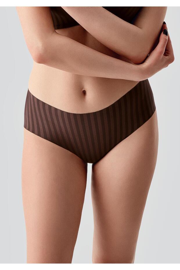 Laser Cut Seamless Hipster Panties C19212 Brown