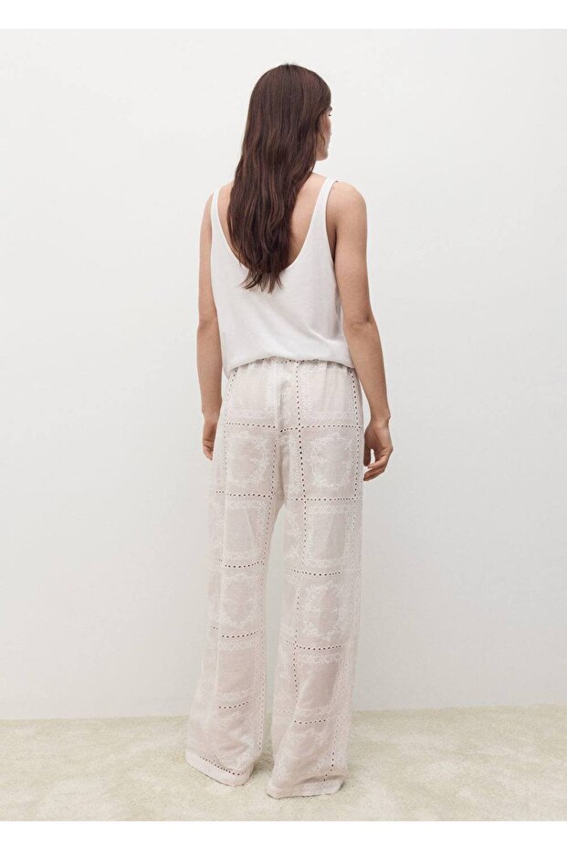 %100 rami işlemeli pantolon - 4