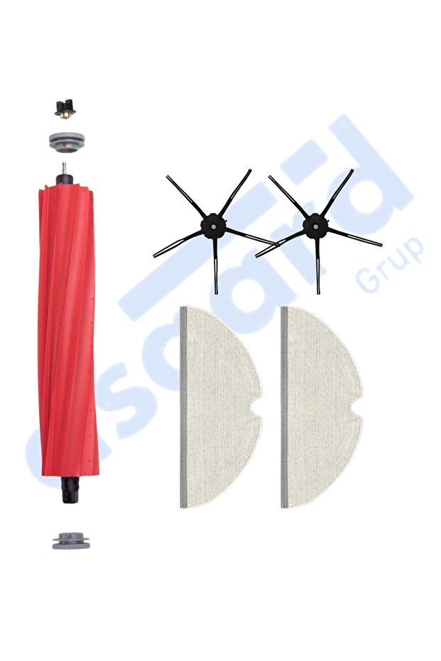 Roborock Q7, Q7+, Q7 Max, Q7 Max+ Compatible 1 Main Brush 2 Side Brushes 2 Mops - 1