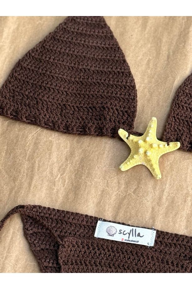 Starla El Yapımı Doğal Deniz Yıldızlı Örgü Bikini Takımı - 4
