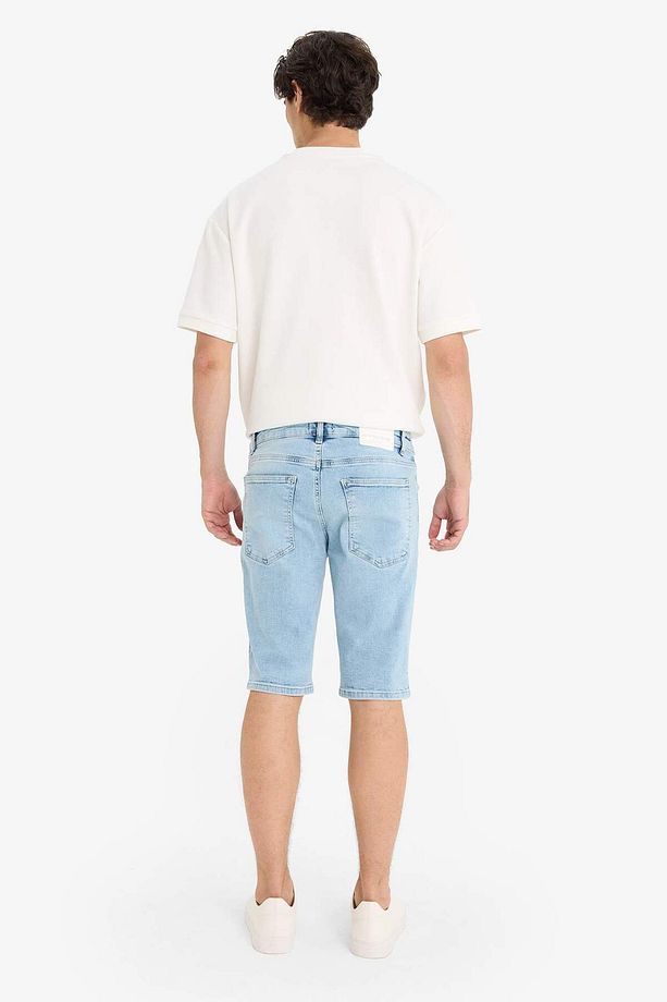 Slim Fit Dar Kesim Jean Bermuda Şort F4685AX25SM - 7